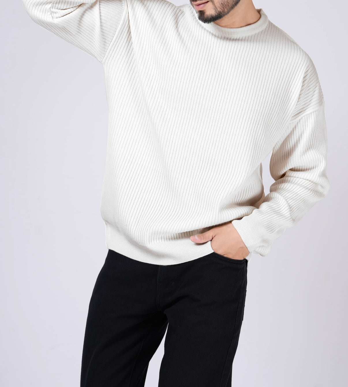 LIGHTWEIGHT RIBBED PULLOVER