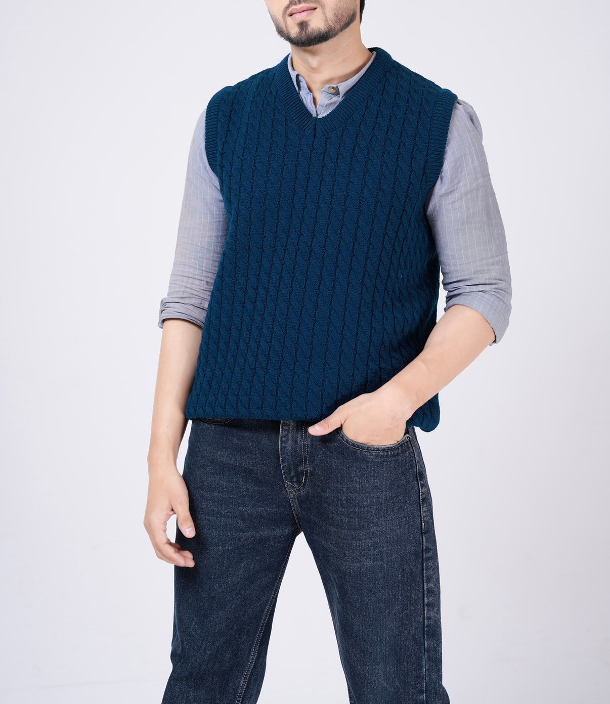 Cable knitted vests