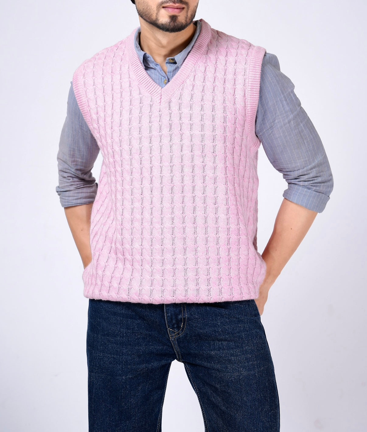 Cable knitted vests