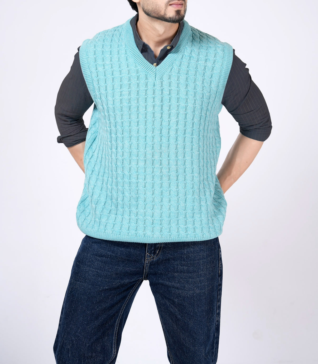 Cable knitted vests