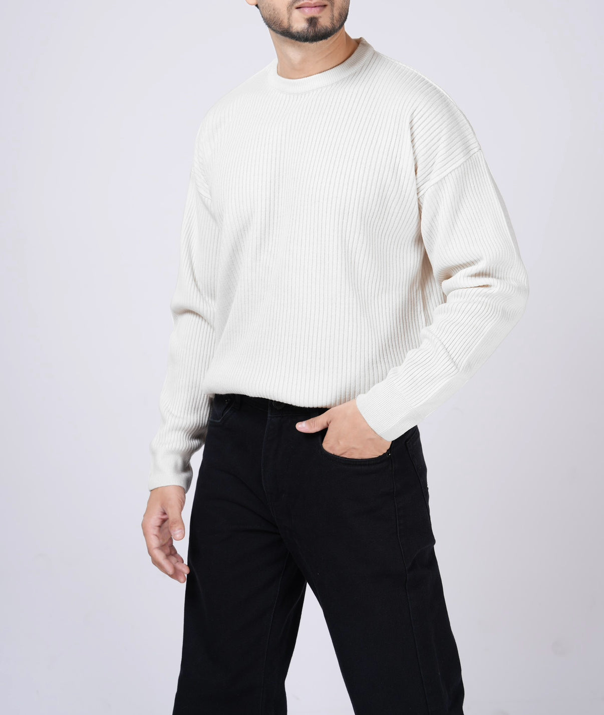 LIGHTWEIGHT RIBBED PULLOVER