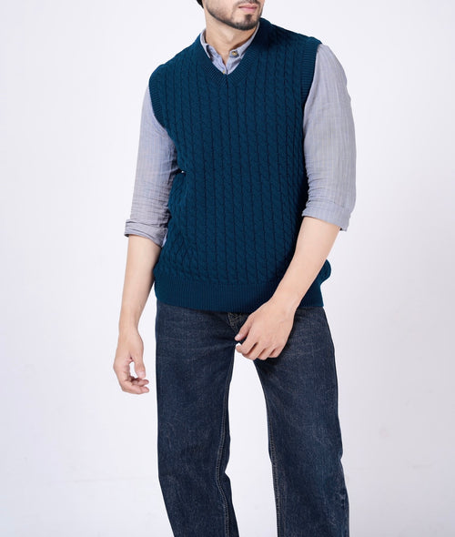 Cable knitted vests
