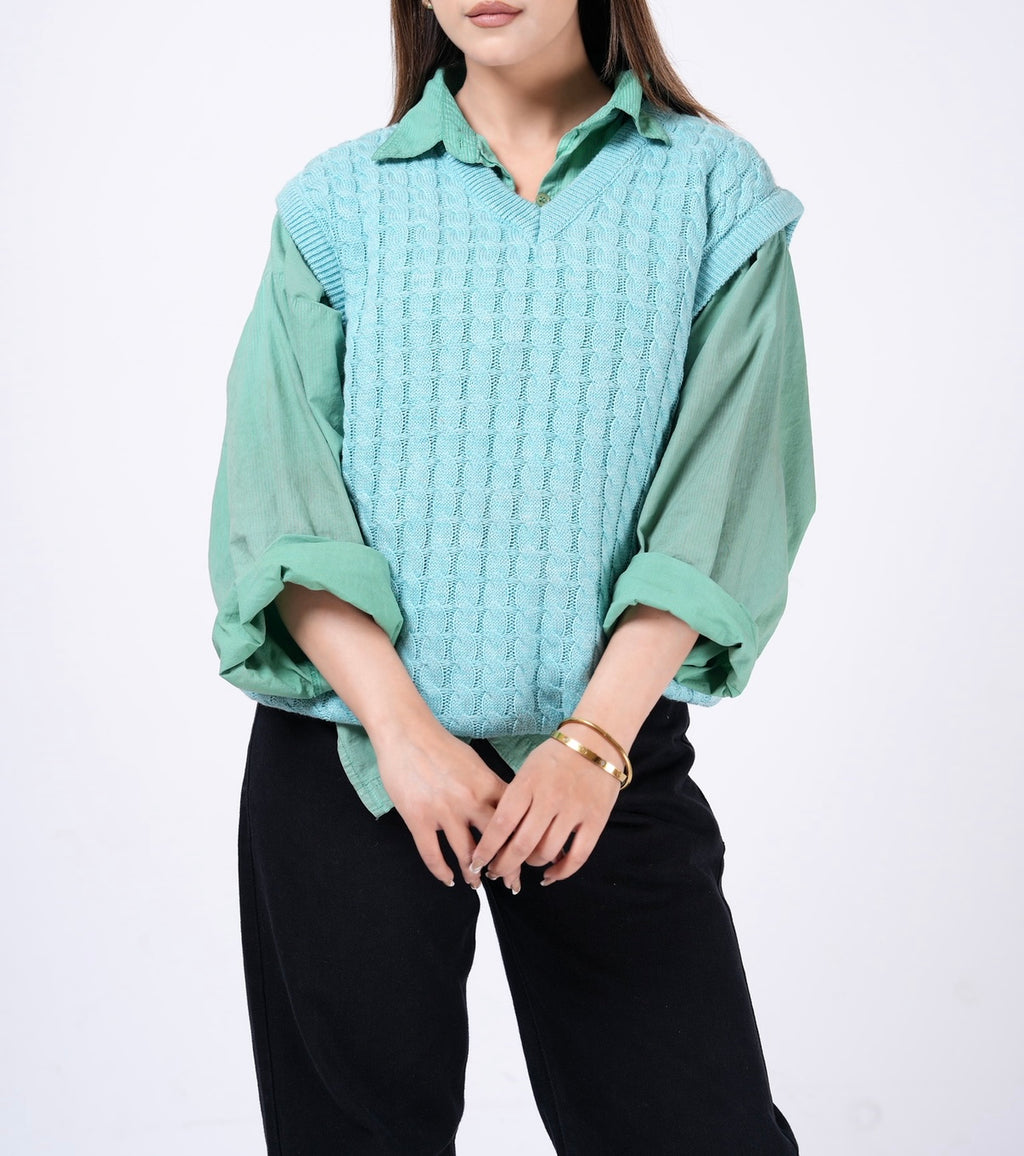Cable knitted vests