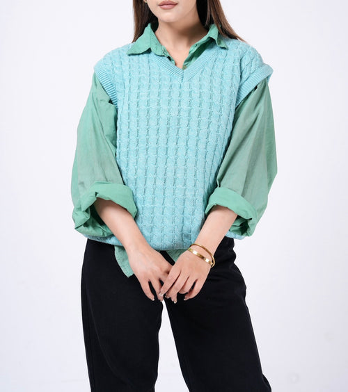 Cable knitted vests
